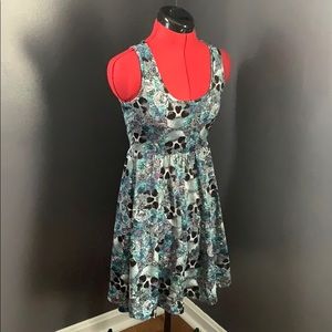 SM Hot Topic Floral Roses Skull Dress
